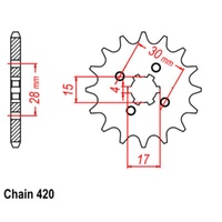 Sprocket Front Std 13T for 420# Chain