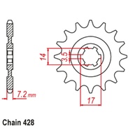 Sprocket Front 428-14T