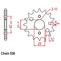 Sprocket Front Conv 530-13T