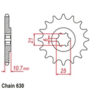 Sprocket Front Std 14T for 630# Chain