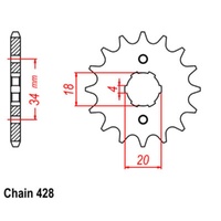 Sprocket Front Std 13T for 428# Chain