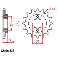 Sprocket Front 525-15T