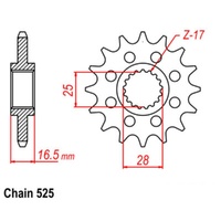 Sprocket Front 525-16T