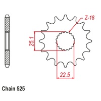 Sprocket Front 525-17T