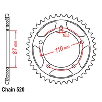 Sprocket Rear Steel 520-46T