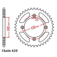 Sprocket Rear Steel 420-49T