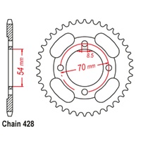 Sprocket Rear Steel 428-45T