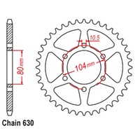 Sprocket Rear Steel 630-46T