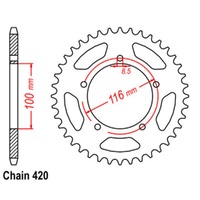 Sprocket Rear Steel 420-43T