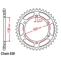 Sprocket Rear Steel 630-40T