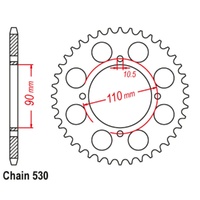 Sprocket Rear Steel 530-37T
