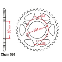 Sprocket Rear Steel 520-34T