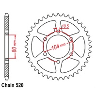 Sprocket Rear Conv Steel 520-38T