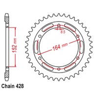 Sprocket Rear Steel 428-56T