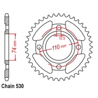 Sprocket Rear Steel 530-39T