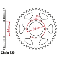 Sprocket Rear Steel 520-39T