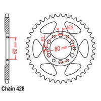 Sprocket Rear Steel 428-40T