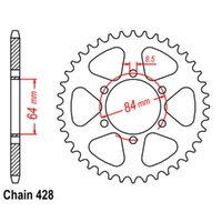 Sprocket Rear Steel 428-50T