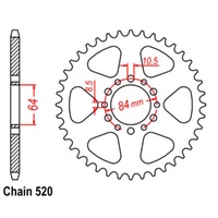 Sprocket Rear Steel 520-38T