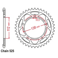 Sprocket Rear Steel 525-40T