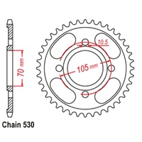 Sprocket Rear Steel 530-33T