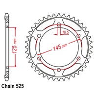 Sprocket Rear Conv Steel 520-45T