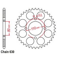 Sprocket Rear Steel 630-38T