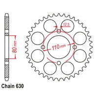 Sprocket Rear Steel 630-38T