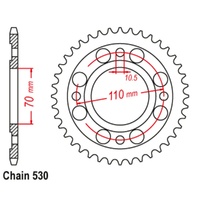 Sprocket Rear Steel 530-41T