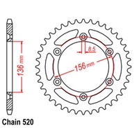 Sprocket Rear Std 47T for 520# Chain