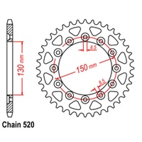 Sprocket Rear Steel 520-38T