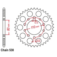 Sprocket Rear Steel 530-39T