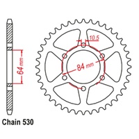 Sprocket Rear Steel 530-45T