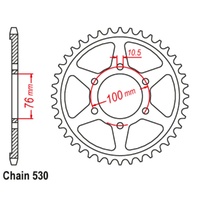 Sprocket Rear Conv Steel 530-46T