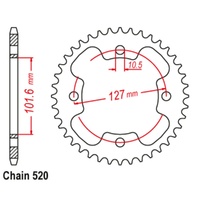 Sprocket Rear Steel 520-38T