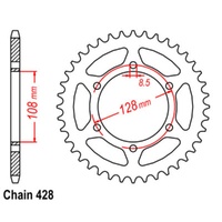 Sprocket Rear Steel 428-55T