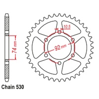 Sprocket Rear Steel 530-45T