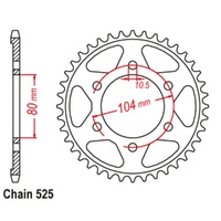 Sprocket Rear Steel 525-40T