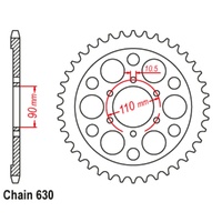 Sprocket Rear Steel 630-35T