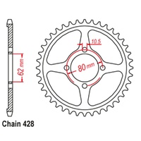 Sprocket Rear Steel 428-49T