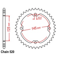 Sprocket Rear Steel 520-38T