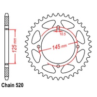 Sprocket Rear Steel 520-38T