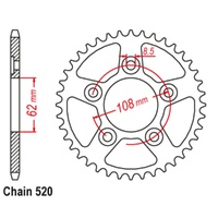 Sprocket Rear Steel 520-39T