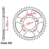 Sprocket Rear Steel 525-40T