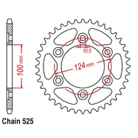 Sprocket Rear Steel 525-37T