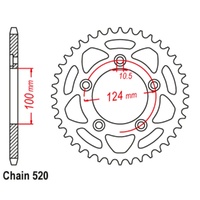 Sprocket Rear Steel 520-39T