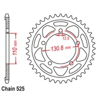 Sprocket Rear Steel 525-44T