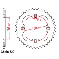 Sprocket Rear Steel 520-38T