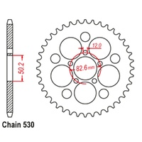 Sprocket Rear Steel 530-48T