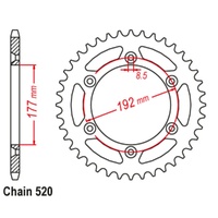 Sprocket Rear Steel 520-48T